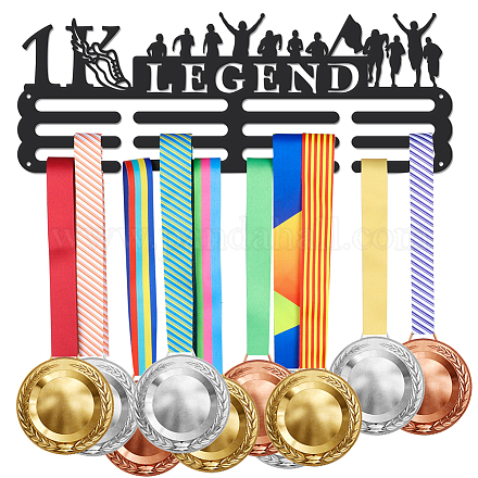 SUPERDANT 1K Legend Run 1000 Miles Challenge Medal Medal Hook Display Running Wall Rack Frame Shelf Awards Ribbon Holder Display Rack for 60 Medals Athlete Gift ODIS-WH0021-617-1