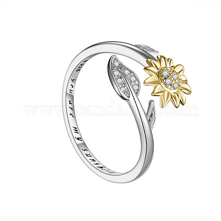 Shegrace 925 anillos ajustables de plata esterlina JR820A-02-1