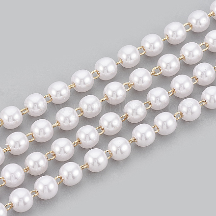 Chaînes de perles en laiton faites à la main de 3.28 pied X-CHC-S003-17D-1
