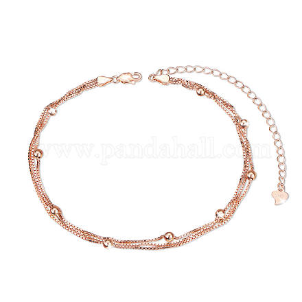 Shegrace 925 bracelets de cheville multi-brins en argent sterling JA28B-1