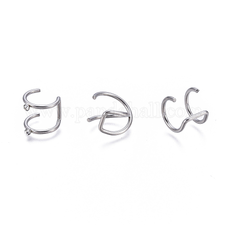 Stainless Steel Cuff Earrings Sets EJEW-I249-04P-1