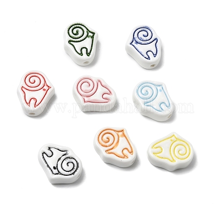 Фарфоровые бусины ручной работы PORC-Z004-01-1