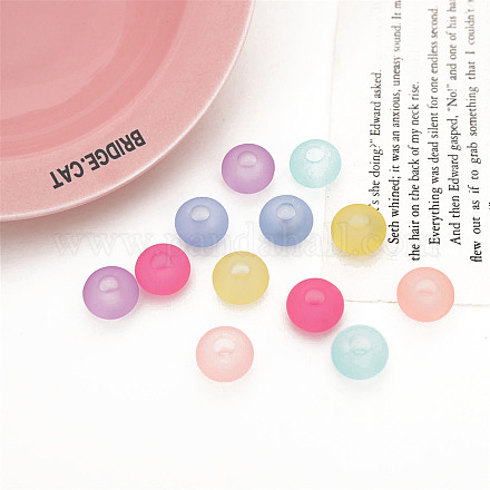 Perles acryliques transparentes de style caoutchouté OACR-K009-05-1