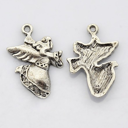Antique Silver Tibetan Style Angel Pendants X-TIBEP-GC025-AS-RS-1