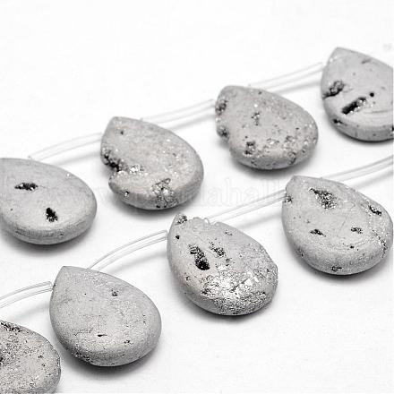 Chapelets de perles de cristal de quartz naturel électrolytique G-G891-07-1