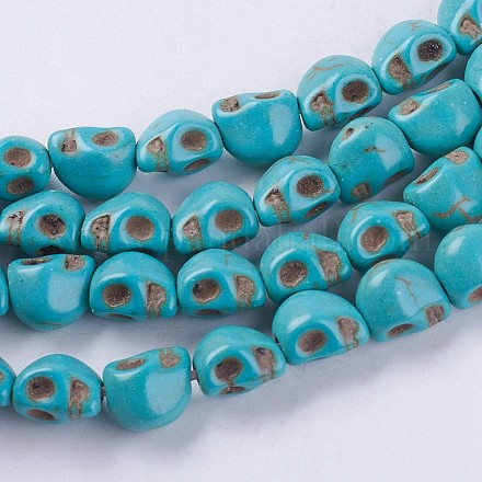 Chapelets de perles en turquoise synthétique G-E456-04A-6x8mm-1