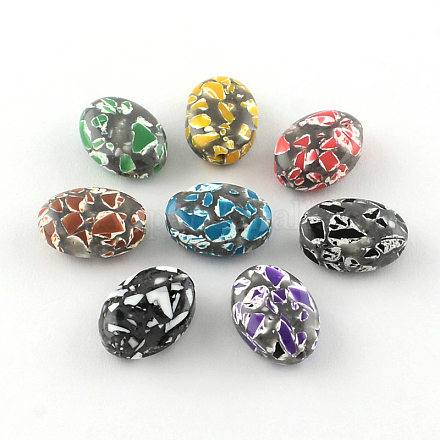 Abalorios de resina oval de piedras preciosas de imitación CRES-S283-18x25-M-1