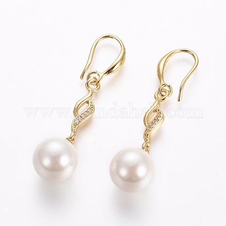 Brass Dangle Earrings EJEW-E196-04G-1