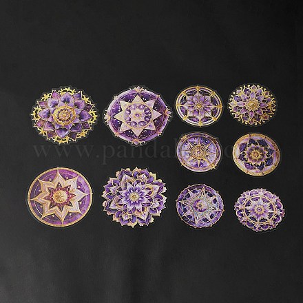 Runde selbstklebende dekorative Aufkleber mit Mandala-Haustier DIY-K069-02F-1