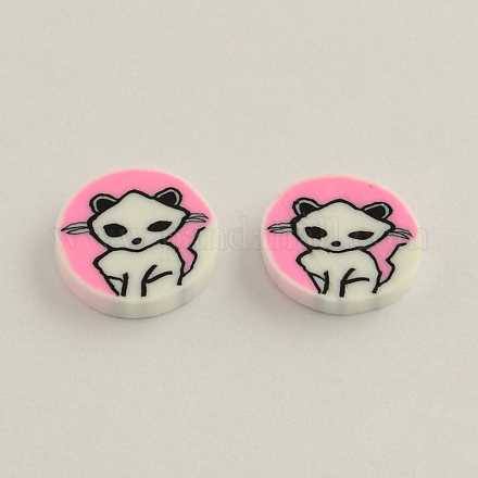 Handmade Kitten Polymer Clay Cabochons for Ear Studs Making CLAY-R057-03H-1