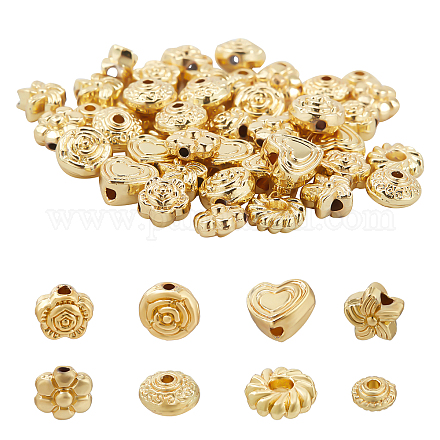 SUNNYCLUE 48Pcs 8 Style Alloy Beads FIND-SC0001-65-1