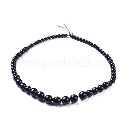 Hebras naturales de perlas graduadas de obsidiana X-G-I201-I01-1
