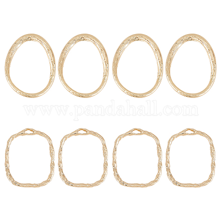 Benecreat 12 Uds. 3 estilos anillo de cadena de latón chapado en oro real de 18k KK-BC0009-28-1
