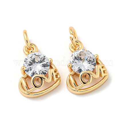 Латунные микро проложить кубического циркония подвески KK-K378-02G-1