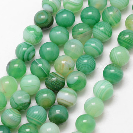 Chapelets de perles en agate rayée naturelle/agate à bandes G-F343-07-10mm-01-1