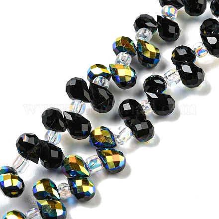 Chapelets de perles en verre transparent électrolytique EGLA-P052-01A-AB04-1