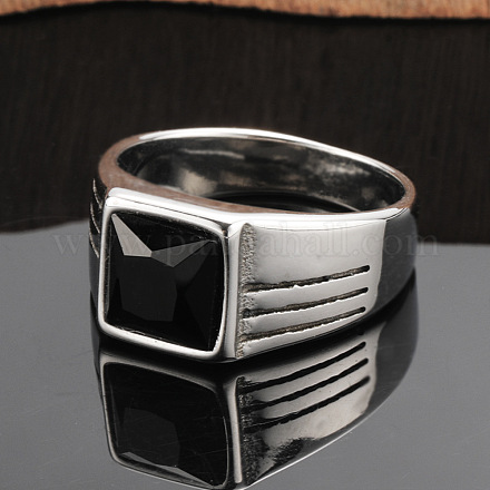 Модные кольца из нержавеющей стали 304 с кубическим цирконием для мужчин FS-WGE7444-15-1