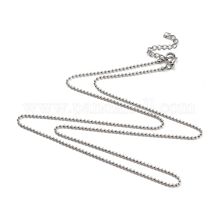 Collares de cadena de bola de 304 acero inoxidable X-NJEW-JN02912-04-1