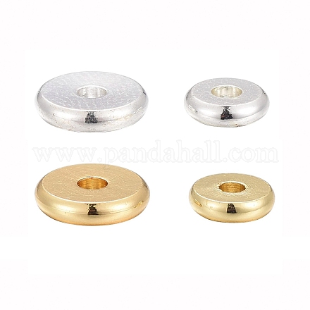 48Pcs 2 Size 2 colors Brass Spacer Beads Set KK-LS0001-03-1