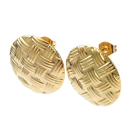 Серьги-гвоздики из нержавеющей стали 201 с ионным покрытием (IP) EJEW-K270-24G-1