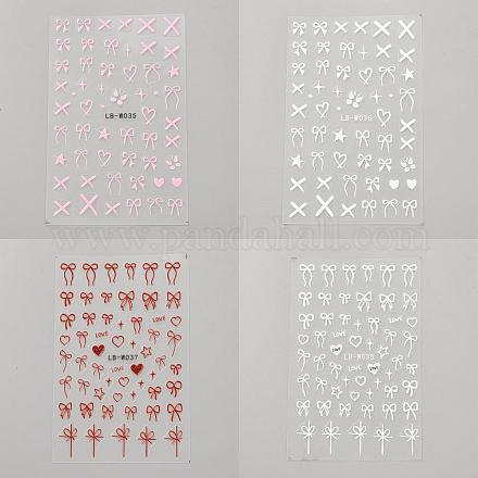 4 лист 4-х цветных пластиковых наклеек для дизайна ногтей в виде банта&nbsp;MRMJ-DJ0001-12-1