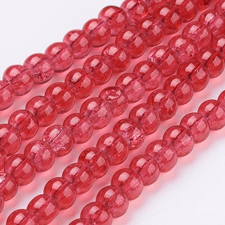 Chapelets de perles en verre craquelé peints à la bombe CCG-Q001-4mm-13-1