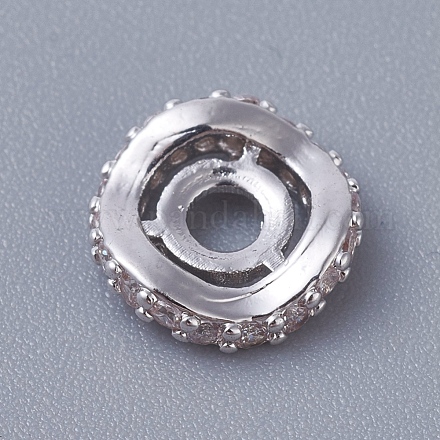 Perle di zirconi cubici trasparenti in micro pavè di ottone KK-I665-05A-P-1