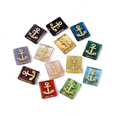 Прямоугольник со стеклянными бусинами в форме якоря GLAA-T025-55M-1