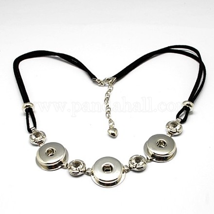 Herstellung einer Halskette aus schwarzem Wildlederimitat X-NJEW-R145-02-1