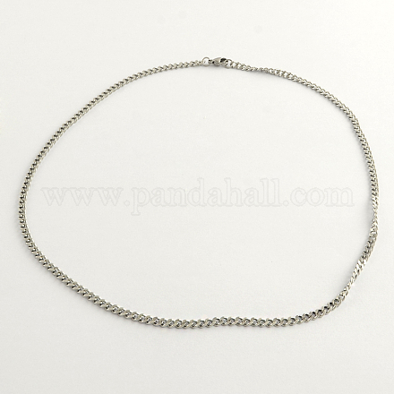 Collares de cadena de bordillo de 304 acero inoxidable NJEW-R223-03-1