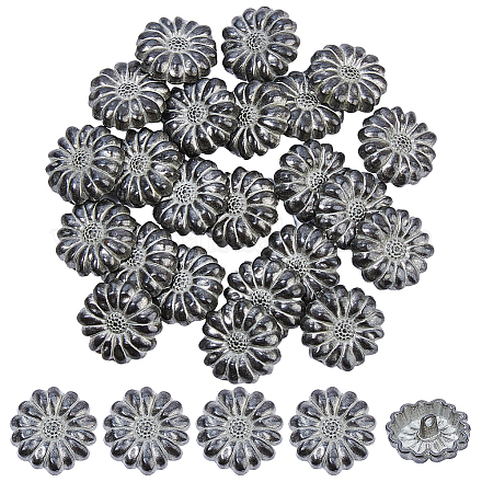 24 шт. пуговицы из сплава в тибетском стиле с 1 отверстиями BUTT-FH0001-022AS-1