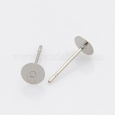 304 Stainless Steel Stud Earring Findings STAS-N019-17-4mm-1
