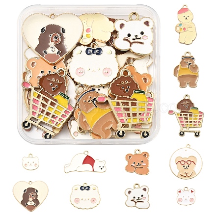 28шт 11 стиля подвески из сплава с эмалью ENAM-FS0003-17-1