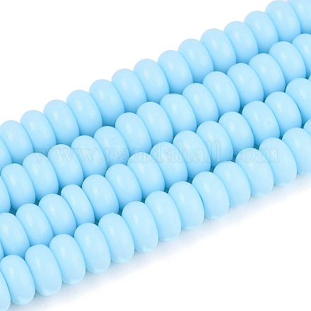 Непрозрачные с напылением стеклянные бусины GLAA-ZX008-6mm-18J-1