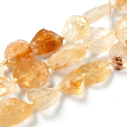 Grobe natürliche Citrin Perlen Stränge G-G010-13-1