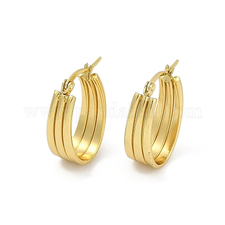 Серьги-кольца из нержавеющей стали 201 с вакуумным покрытием PVD для женщин EJEW-F345-22G-1