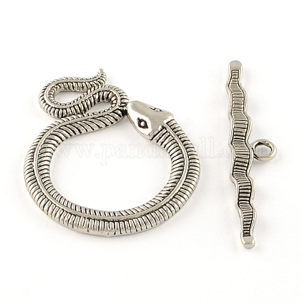 Tibetan Style Snake Toggle Clasps TIBE-A5836-R-NR-1