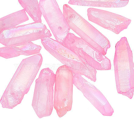 Olycraft 30 pz punte di quarzo naturale punte di cristallo di quarzo elettrolitico perline di cristallo di quarzo di roccia naturale punti per bracciali collane creazione di gioielli artigianali - rosa perla G-OC0002-53B-1