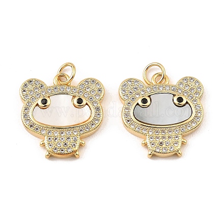 Латунь с фианитами и подвесками-ракушками KK-K342-01G-1