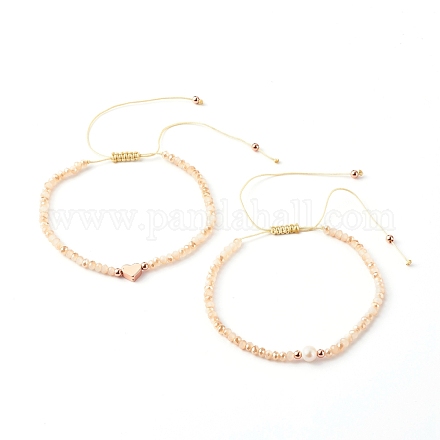 Ensembles de bracelets de perles tressées en fil de nylon BJEW-JB06456-1