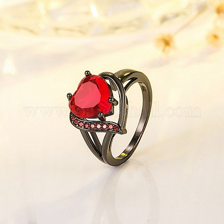 Кольца для пальцев в форме сердца из латуни с микропаве из кубического циркония FS-WG4D14B-03-1