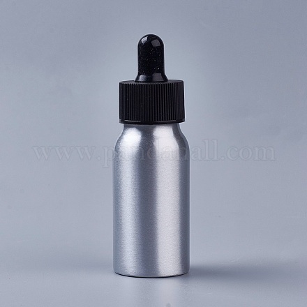 Botellas cuentagotas de vidrio vacías de aluminio de 30 ml X-MRMJ-WH0033-01A-1