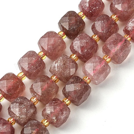 Chapelets de perles aux fraises en quartz naturel G-Q010-A21-01-1