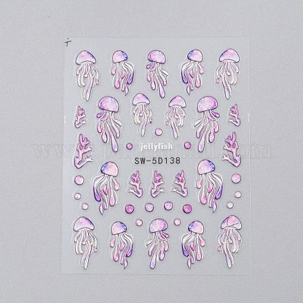 Пластиковые наклейки для ногтей с тиснением в виде морских животных&nbsp;MRMJ-WH20004-04B-1