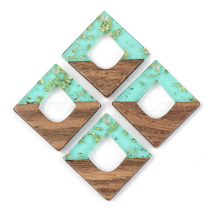 Подвески из прозрачной смолы и ореха RESI-S389-024A-B02-1