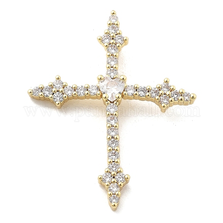 Латунные микропаве прозрачные подвески с фианитом KK-L228-01G-04-1