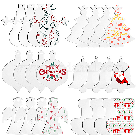 48 шт. 6 стиля рождественские акриловые большие подвески FIND-SC0011-43-1