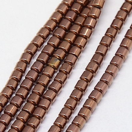 Electroplate Non-magnetic Synthetic Hematite Beads Strands G-J163-3x3mm-01-1