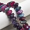 Natural Agate Beads Strands, Dyed & Heated, Faceted, Rondelle, Mixed Color, 15~17x15~17x9~11mm, Hole: 1.2mm, about 19~21pcs/strand, 6.89''~7.48''(17.5~19cm)