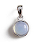Opalite Half Round Charms, with Rhodium Plated 925 Sterling Silver Settings, Real Platinum Plated, 9.5x7mm